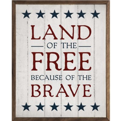 Land Of The Free Wooden Sign