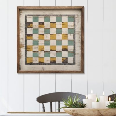 Farmhouse Checkers Wooden Sign
