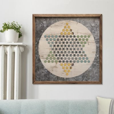 Farmhouse Chinese Checkers Wooden Sign