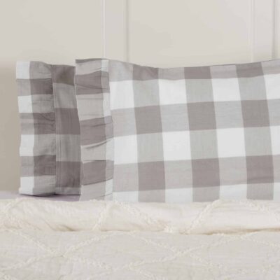 madison check gray king pillow case set farmhouse pillow cover set