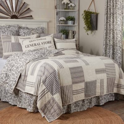 gray gables quilt california king farmhouse bed cover