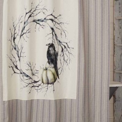 Midnight Moon Wreath Shower Curtain