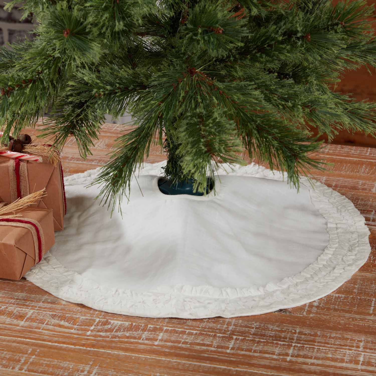White Christmas Mini Tree Skirt 21 Christmas Holiday Collection