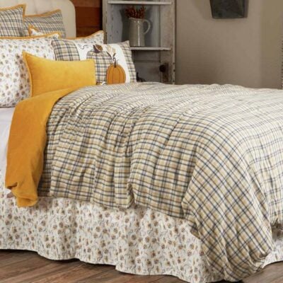 morning meadow plaid duvet cover king farmhouse bed cover