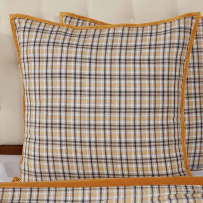 morning meadow plaid euro sham farmhouse pillow cover