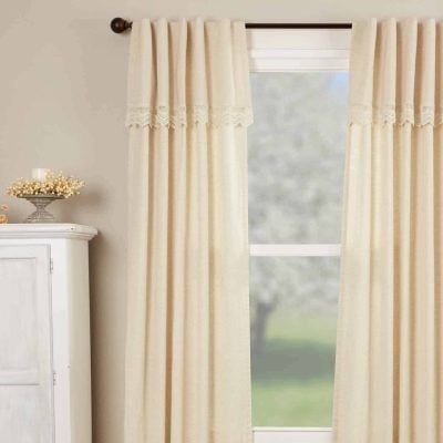 flax and lace drapes 96" set of two farmhouse window panels