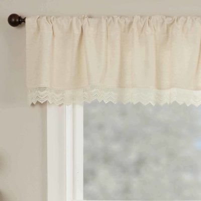 flax and lace valance 72" farmhouse window topper