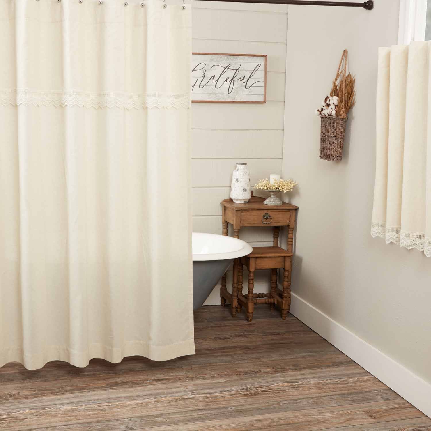 Flax and Lace Shower Curtain - Image 2
