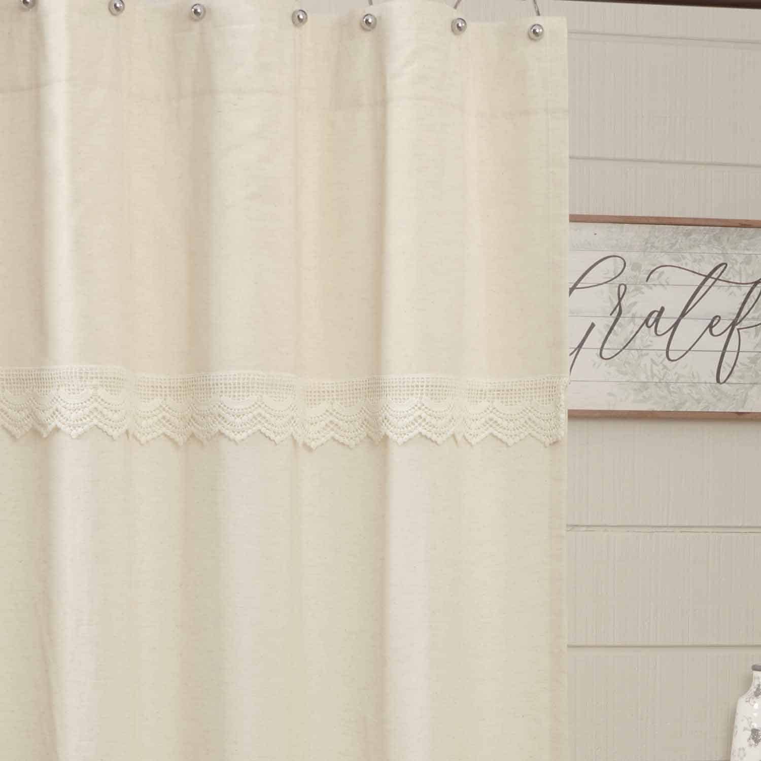Flax And Lace Shower Curtain Piper Classics