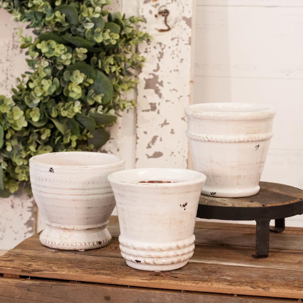 Glazed Ceramic Pots Set/3 Piper Classics