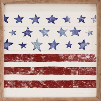 Stars & Stripes Pattern Wooden Sign
