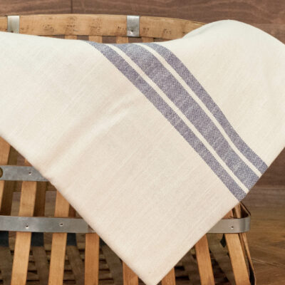 Market Place Blue Grain Sack Stripe Fabric - 3yd