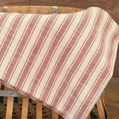 Market Place Red Ticking Stripe Fabric - 1yd