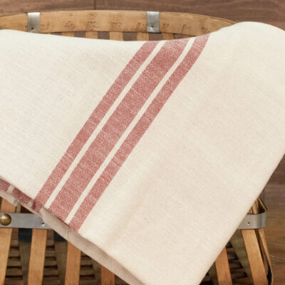 Market Place Red Grain Sack Stripe Fabric - 1yd