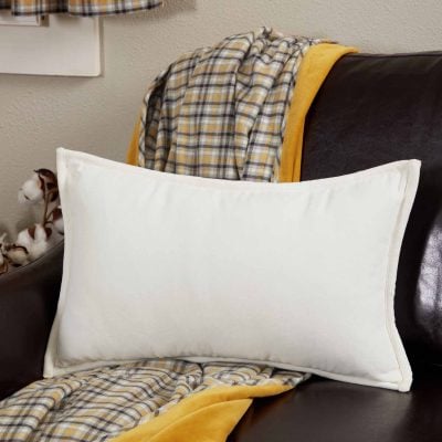 Morning Meadow White Velvet 12" x 20" Pillow Cover