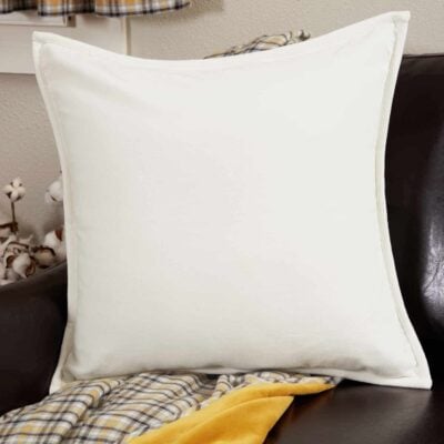 Morning Meadow White Velvet 20" x 20" Pillow Cover