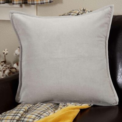 Morning Meadow Gray Velvet 20" x 20" Pillow Cover