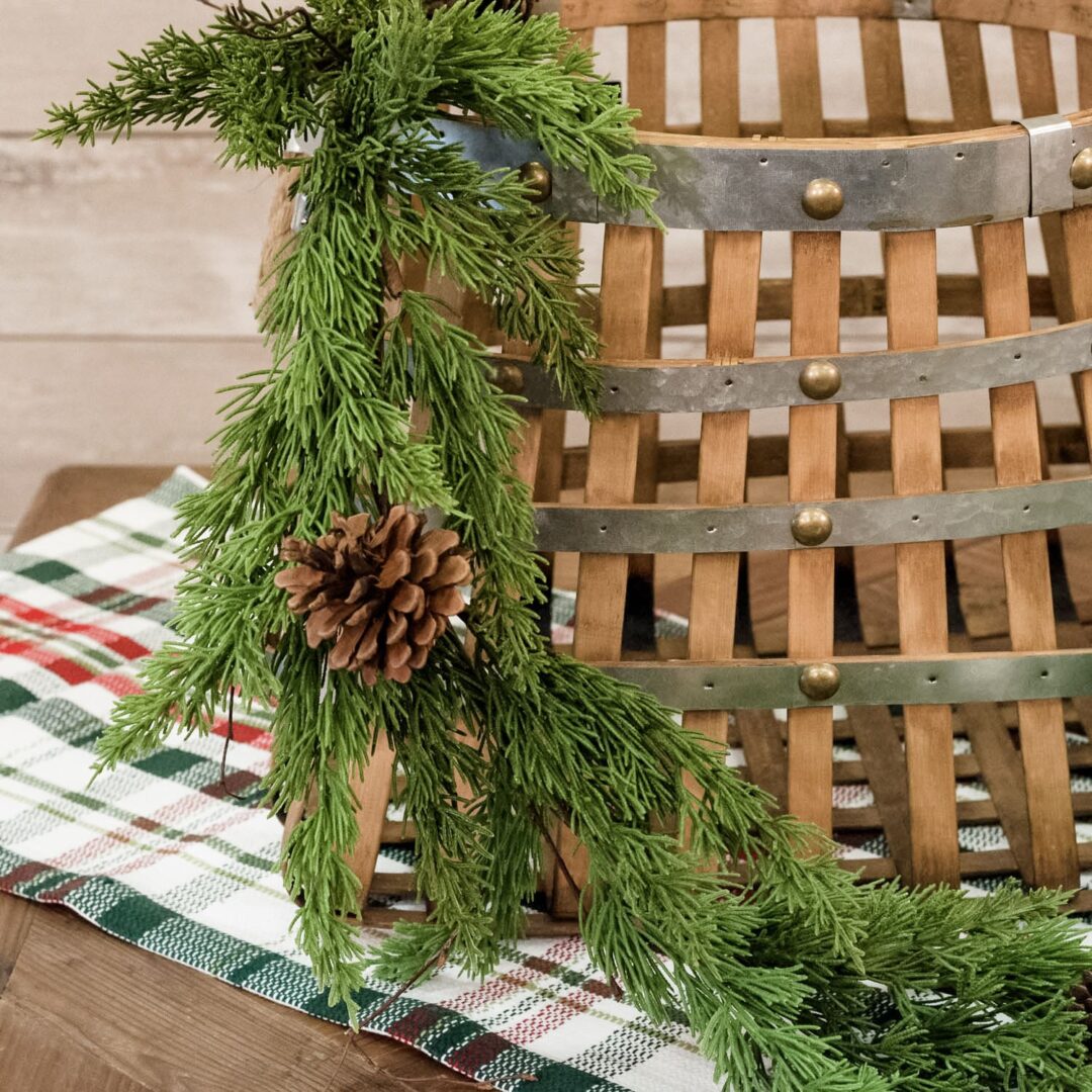 Real Touch Cedar Pine Garland w/Twigs & Pinecones - 52