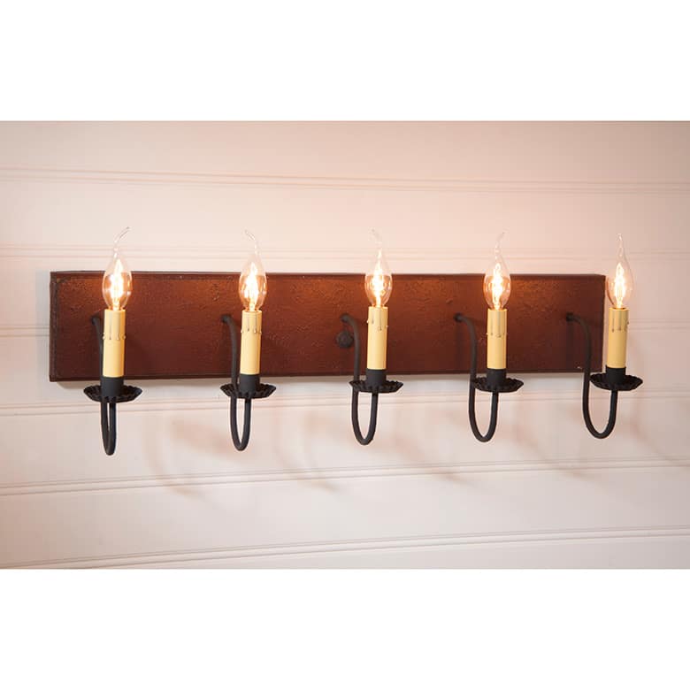 Five Arm Vanity Light in Americana Colors