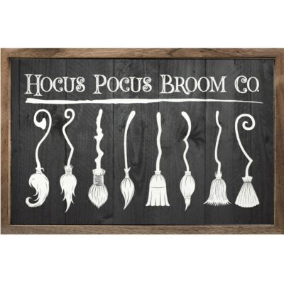 Hocus Pocus Broom Co. Black Wooden Sign