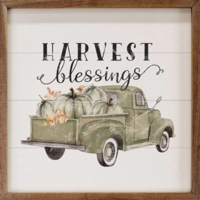 Harvest Blessings Wooden Sign