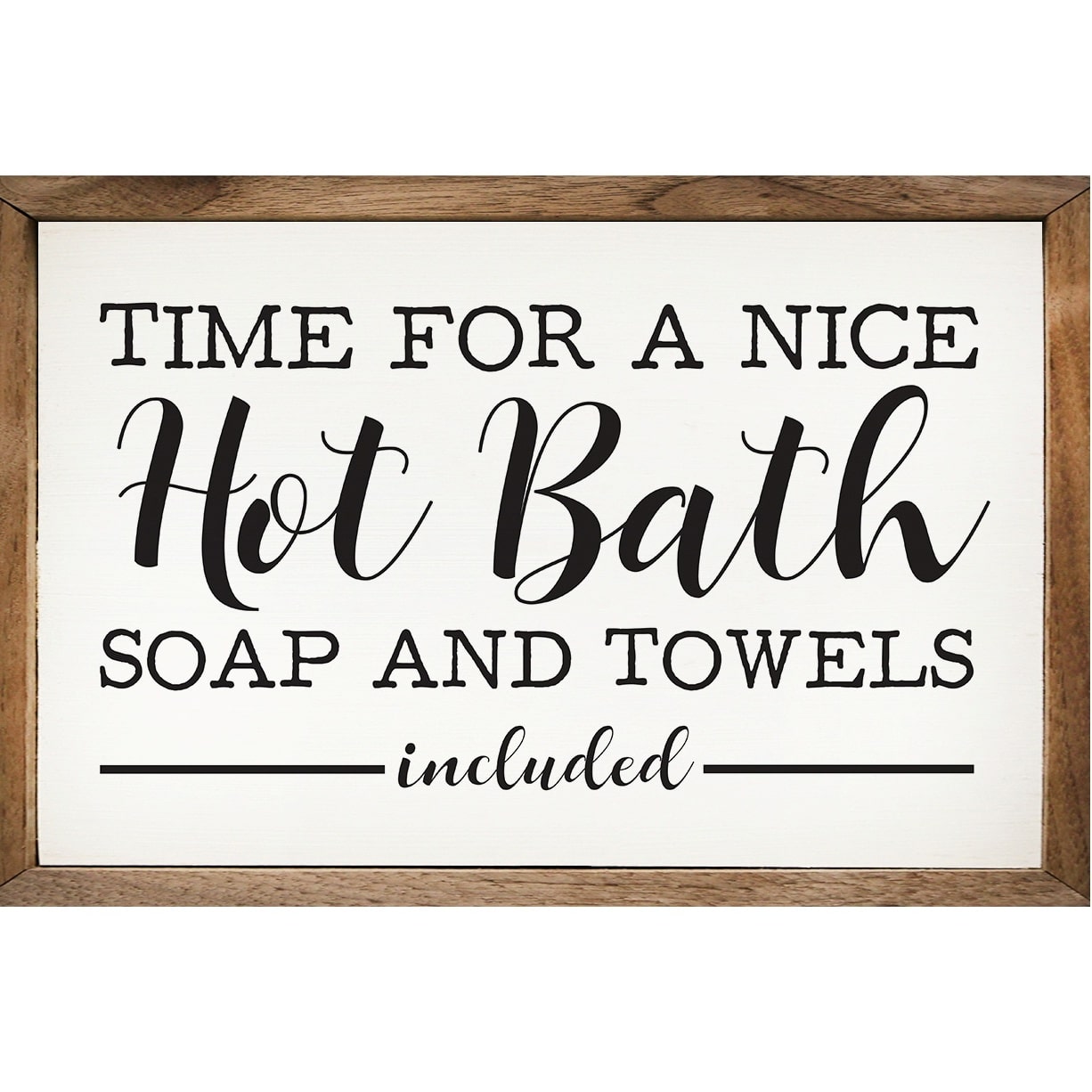 Hot Bath White Wooden Sign - Image 2