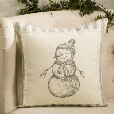 Sketched Snowman 18" x 18" Pillow Cover