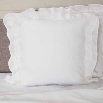 provincial linen white euro sham farmhouse pillow cover
