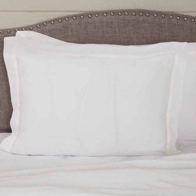 provincial linen white standard sham farmhouse pillow cover