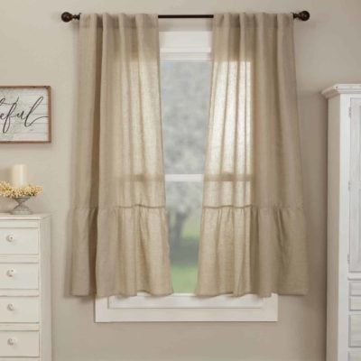 provincial linen natural panel 63" set of two farmhouse drapes