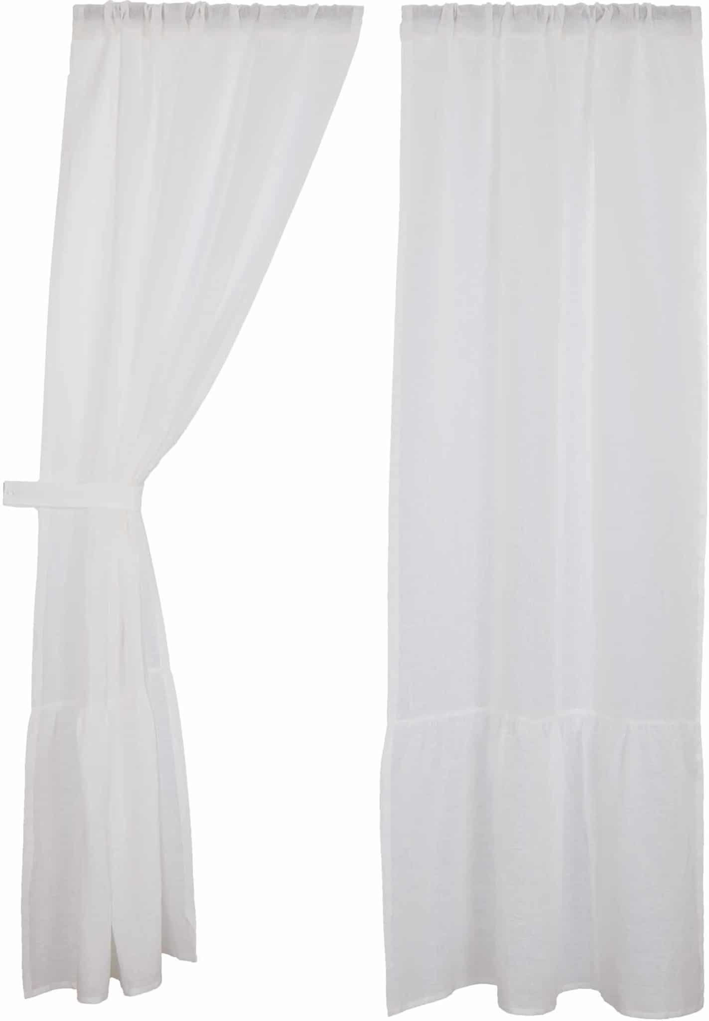 Provincial Linen White Drapes - 84" Set/2 - Image 3