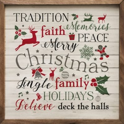 Christmas Collage Wooden Sign