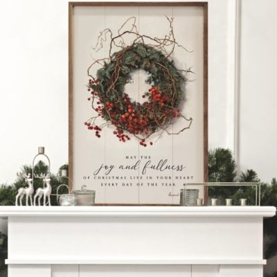 May The Joy & Fullness Wreath Wooden Sign