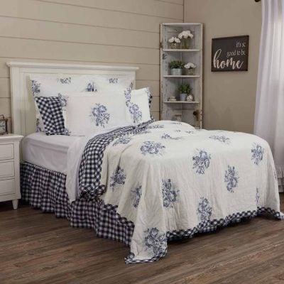 lydia blue quilt king farmhouse king bed cover