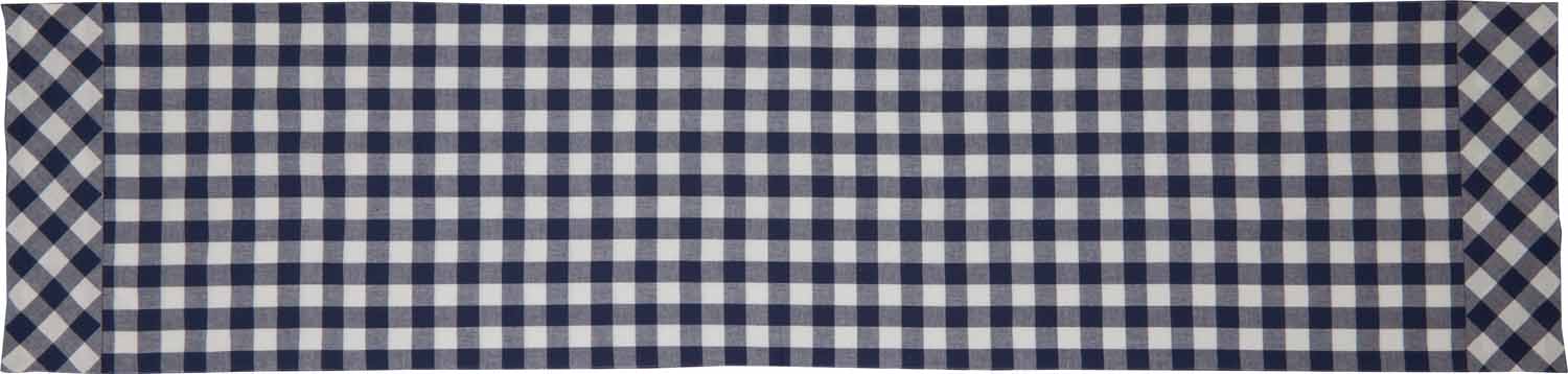 Vintage Check Blue Table Runner - 54" - Image 3