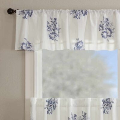 lydia blue valance 72" farmhouse window topper
