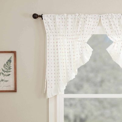 abigail ruffled prairie swags 36" set of two farmhouse draped pointed valance