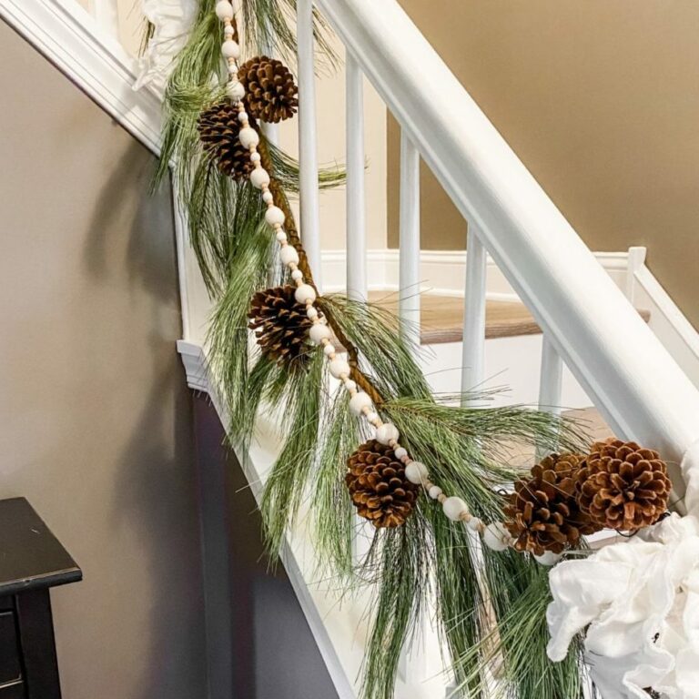 Realistic Long Needle Pine Rope Garland - 9' Long, Real Pine Cones