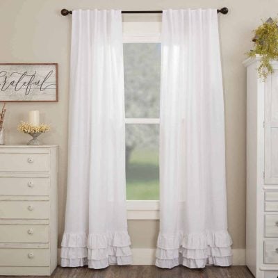 serenity ruffled panel set of two farmhouse drapes
