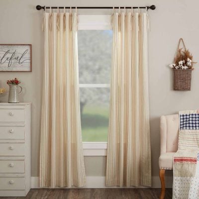 betsy stripe tie top panels set of two farmhouse drapes