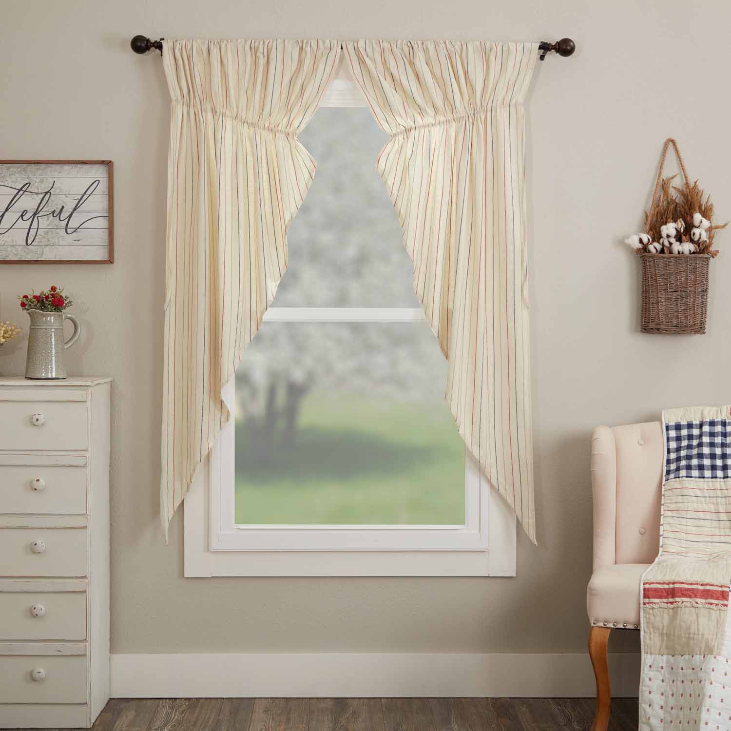 Betsy Stripe Prairie Curtain Set 2 Piper Classics