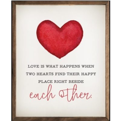 Each Other Heart White Wooden Sign