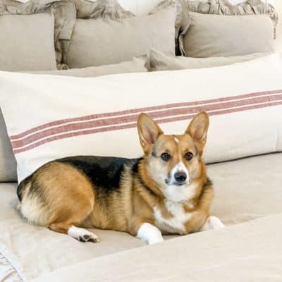 market place red body pillow cover farmhouse pillowcase