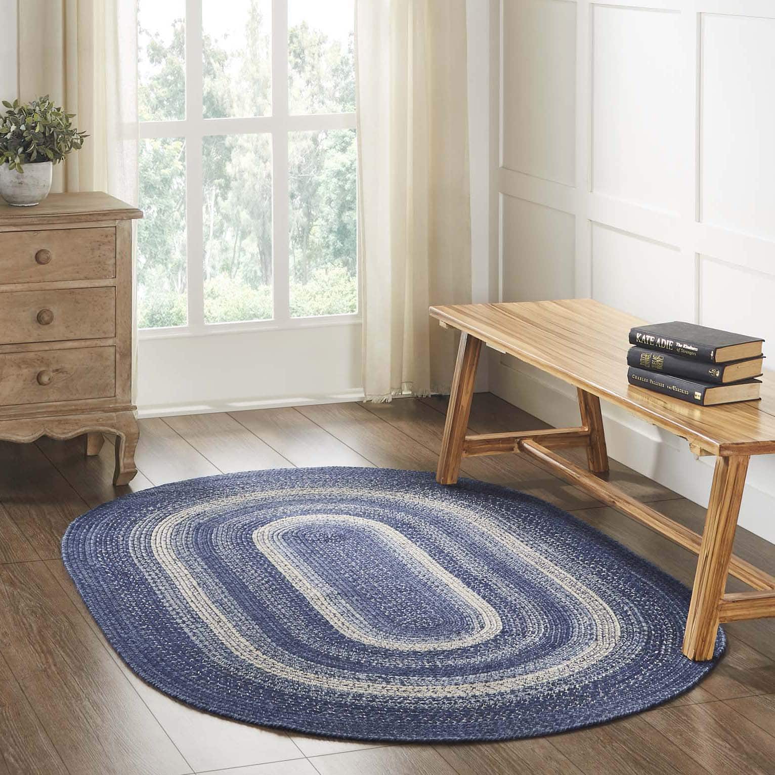 Great Falls Blue Jute Rugs With Pad - Image 12