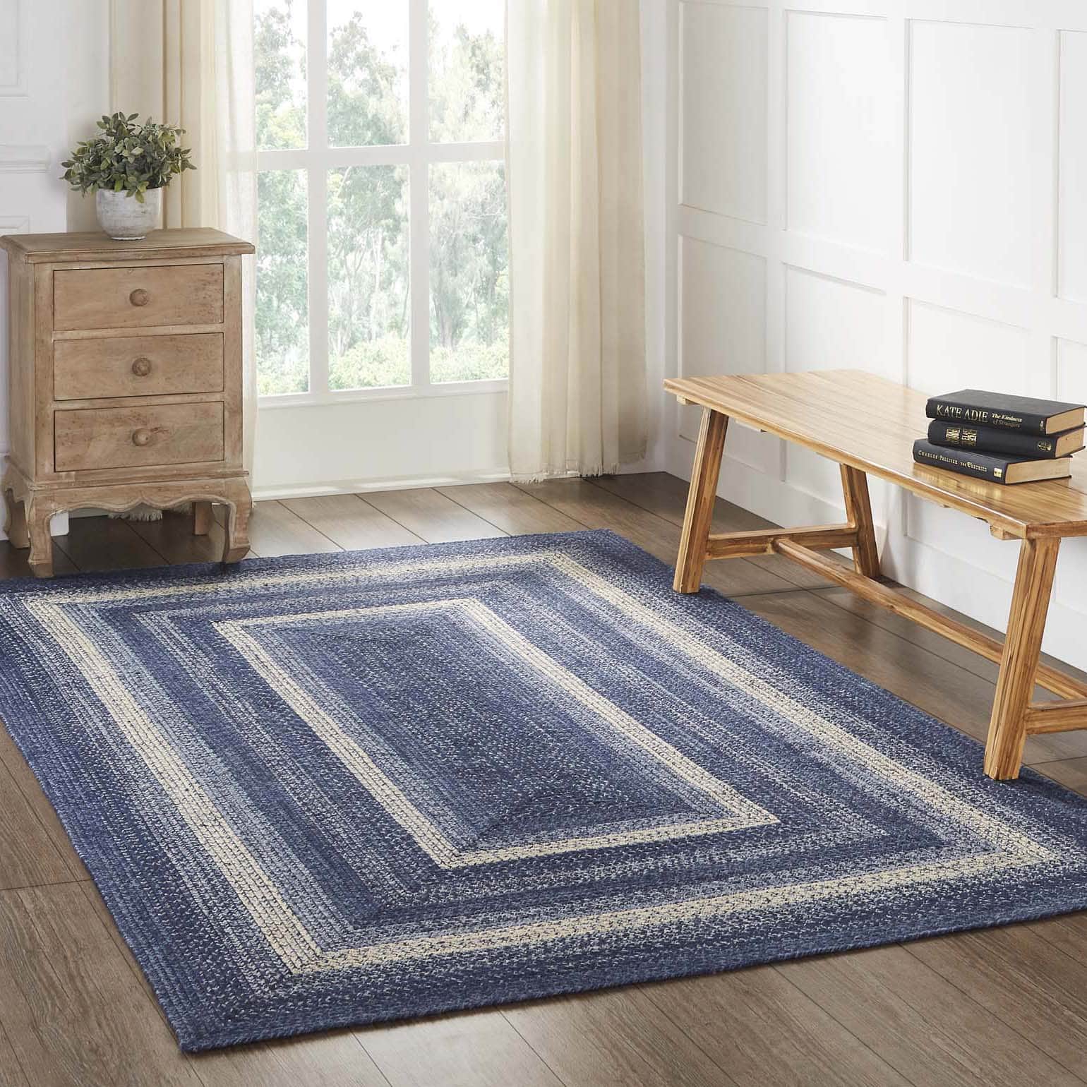 Great Falls Blue Jute Rugs With Pad - Image 10