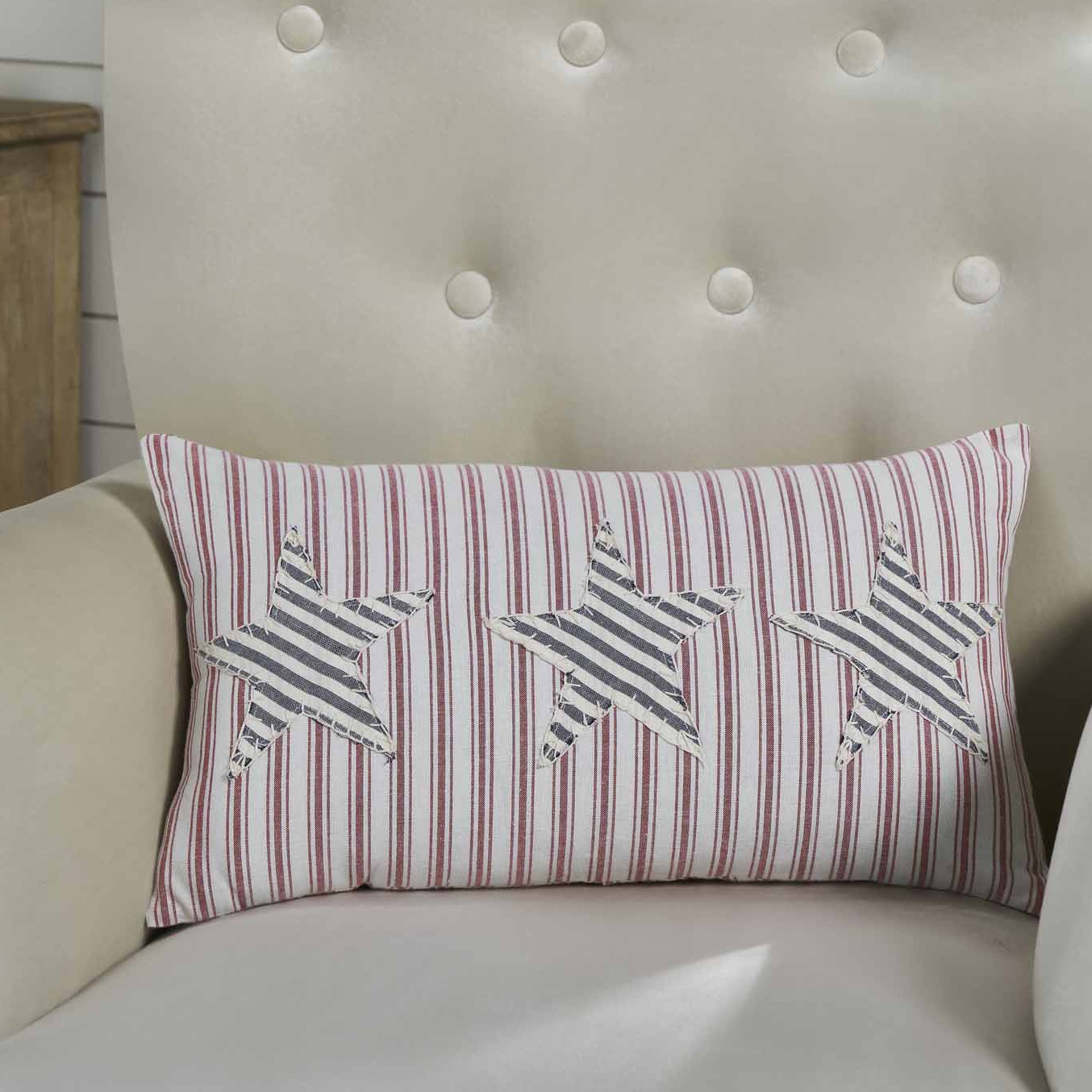 Timeless Ticking Red 12" x 20" Star Pillow Cover