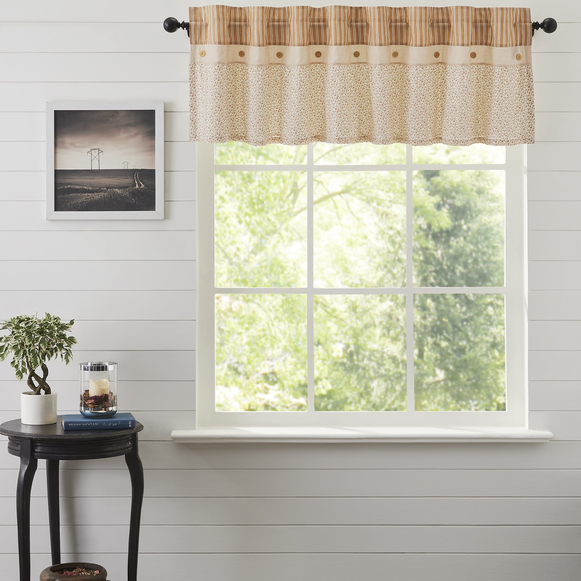 camilia ruffled valance 72" farmhouse window topper