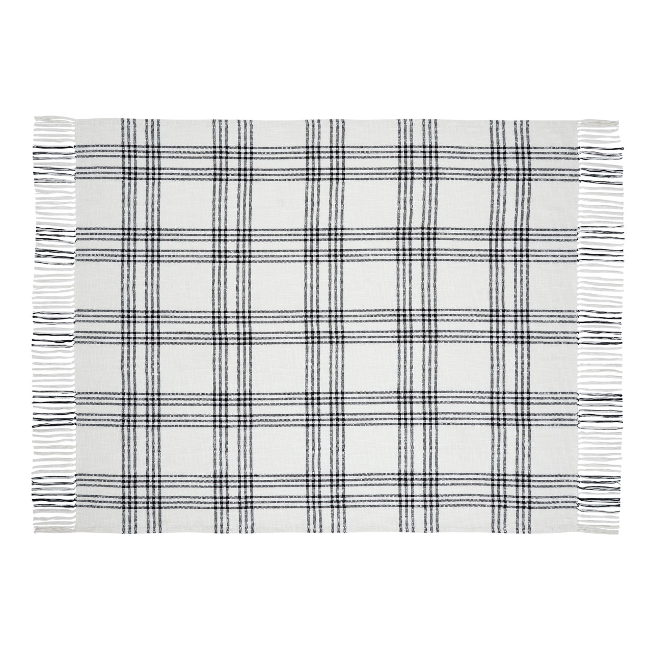 Black Plaid Woven Throw - Image 3