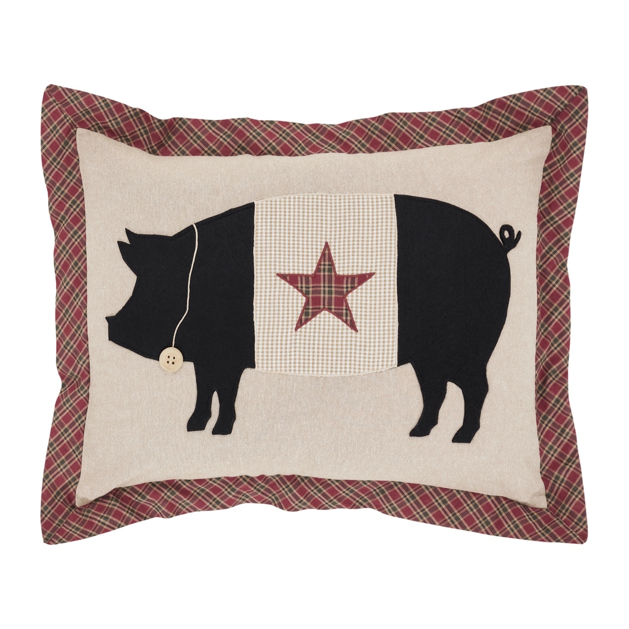 Cider Mill Primitive Pig 14" x 18" Filled Pillow - Image 4