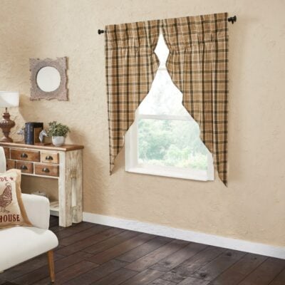 cider mill plaid prairie panel set of two farmhouse drapes
